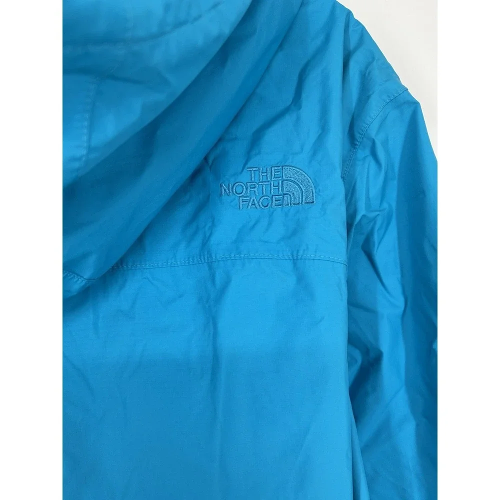 The North Face 100% Nylon Windbreaker Full‎ Zip Up Hooded Lined Blue Mens Medium